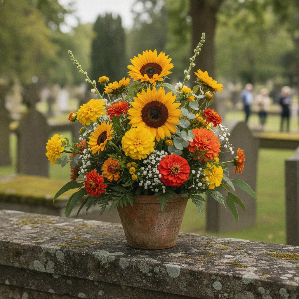 fleurs de deuil, hommage, décès