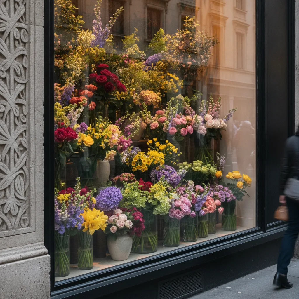Décoration vitrine commerce | Guide fleuriste - decoration vitrine commerce fleuriste
