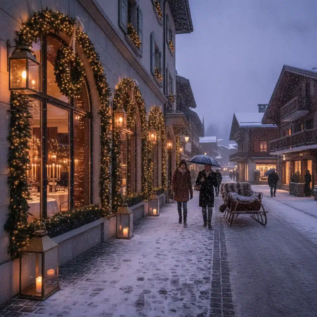 Décoration Noël Megève pour hôtels et commerces 2026 - decoration noel megeve