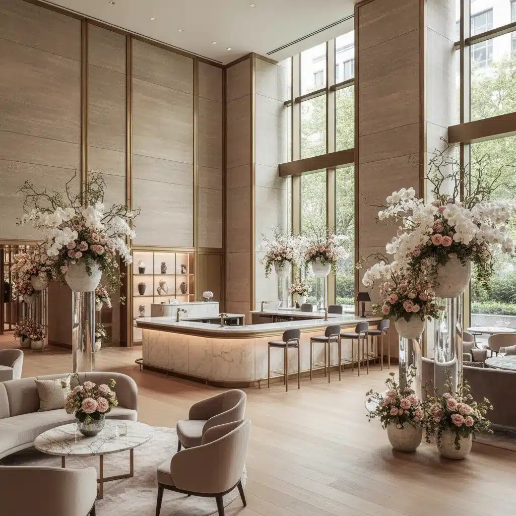Location fleurs artificielles haut de gamme pour commerce - location fleurs artificielles haut gamme