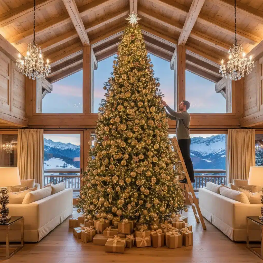 Sapin de Noël décoré à Megève – livraison et pose - sapin noel decore megeve